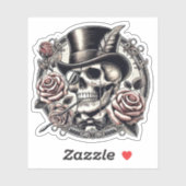 Grinning Skull in Top Hat Sticker (Vel)
