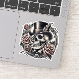 Grinning Skull in Top Hat Sticker