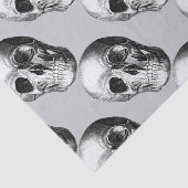 Grinning Skull Tissue Paper Grijs Tissuepapier (Detail)