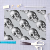 Grinning Skull Tissue Paper Grijs Tissuepapier (Craft)