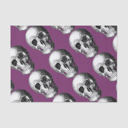 Grinning Skull Tissue Paper Paarse Tissuepapier (Voorkant)