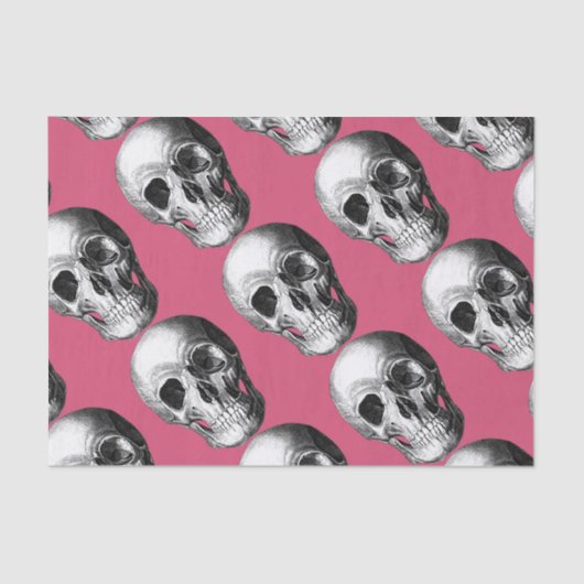 Grinning Skull Tissue Paper Roze Tissuepapier (Voorkant)