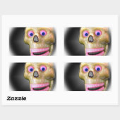Grinning Spooky Kleur Schedel Halloween Rechthoekige Sticker (Vel)
