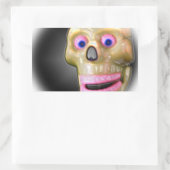 Grinning Spooky Kleur Schedel Halloween Rechthoekige Sticker (Tas)