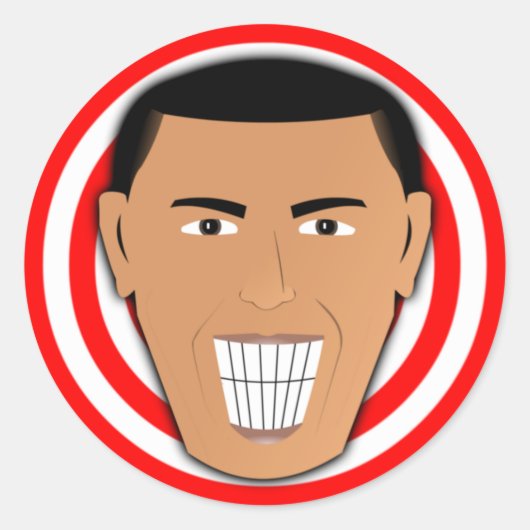 GrinningObama Ronde Sticker (Voorkant)