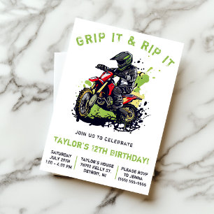 Grip het en rij het! Motocross, Dirt Bike Verjaard Kaart