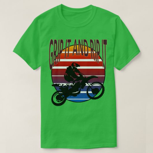 Grip het en rip het Dirt Bike Retro Style T-shirt (Design voorkant)