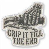 Grip Het Vast Tot Het Einde Skelet Hand Sticker |  (Voorkant)