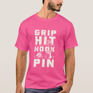 Grip Hit Hook Pin Vecht Workout Slogan T-shirt