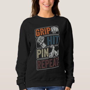 Grip Hit Pin Herhaal - Vintage Armworstelen Mannen Trui