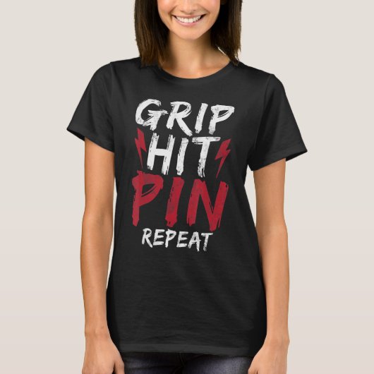Grip Hit Pin Repeat - Arm Wrestling Mannen_2 T-shirt (Voorkant)