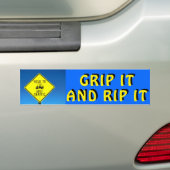 Grip it and Rip Yellow and Black - Golf Cart Bumpersticker (Op auto)