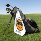 Grip It en Rip It Oranje Happy Face zonnebril Golfhanddoek (Groen)