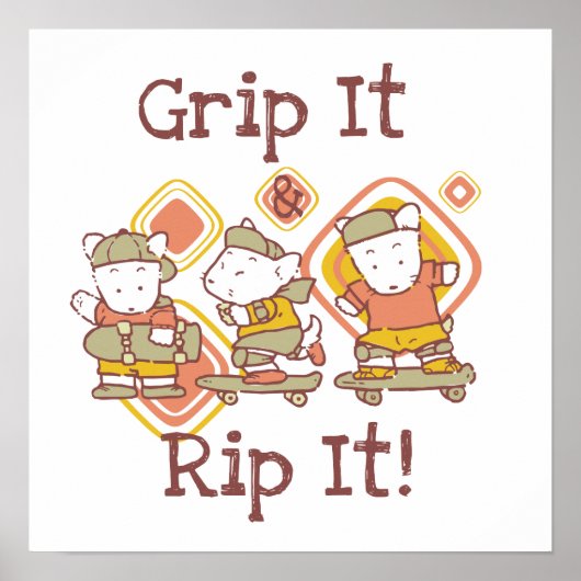 Grip It en Rip It Skateboarden Poster (Voorkant)