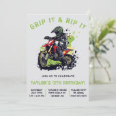 Grip It & Rip It! Motorcross, Dirt Bike Verjaardag Kaart (Staand voorkant)