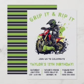 Grip It & Rip It! Motorcross, Dirt Bike Verjaardag Kaart (Voorkant / Achterkant)