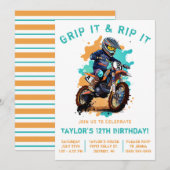 Grip It & Rip It! Motorcross, Dirt Bike Verjaardag Kaart (Voorkant / Achterkant)