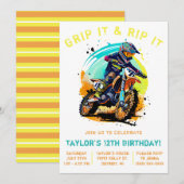 Grip It & Rip It! Motorcross, Dirt Bike Verjaardag Kaart (Voorkant / Achterkant)