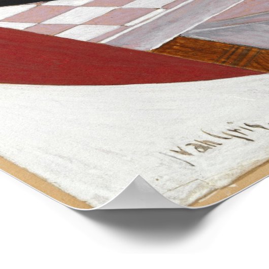 GRIS - dambord en speelkaarten Poster (Hoek)