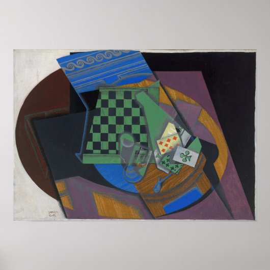 GRIS - dambord en speelkaarten Poster (Voorkant)