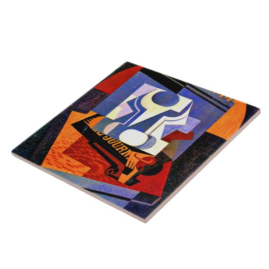 Gris - De fruitschaal, 1918 Tegeltje (Zijkant)