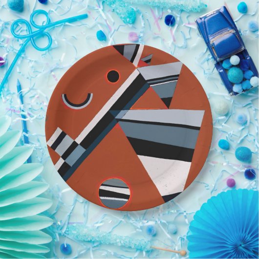 Gris door Kandinsky Abstract schilderen Moderne Ku Papieren Bordje (Feest)