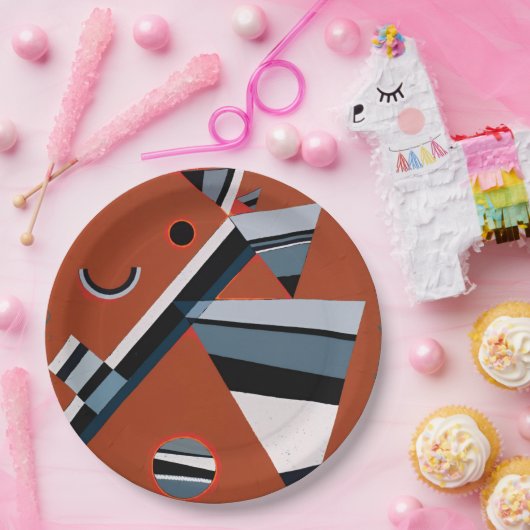 Gris door Kandinsky Abstract schilderen Moderne Ku Papieren Bordje (Feest)