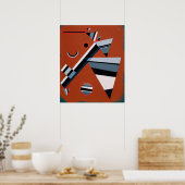 Gris door Kandinsky Abstract schilderen Moderne Ku Poster (Keuken)
