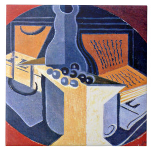 Gris - druiven, karafel en boek tegeltje