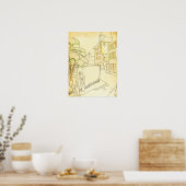 Gris - Een Straat in Montmartre Poster (Keuken)