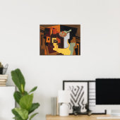 Gris - Fles en fruitschaal Poster (Thuiskantoor)
