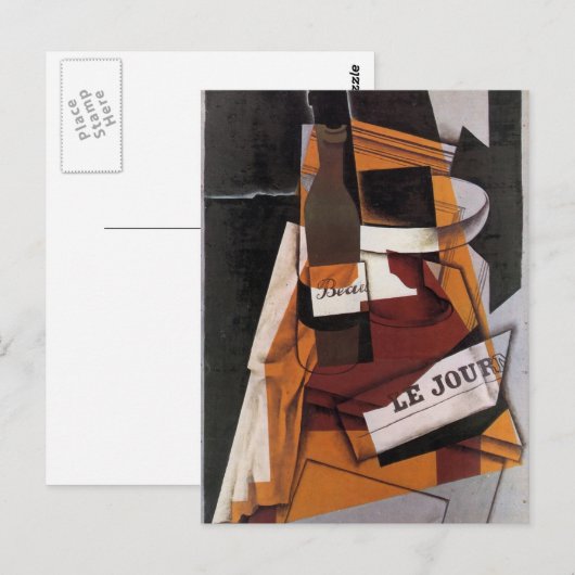 Gris - Fles, Krant en Fruit Bowl Briefkaart (Voorkant / Achterkant)