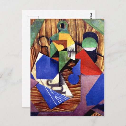 Gris - Fles Rum en Krant Briefkaart (Voorkant / Achterkant)