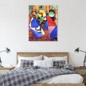 Gris - Fles Rum en Krant Canvas Afdruk (Insitu (Slaapkamer))