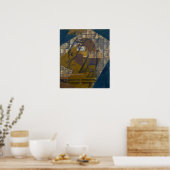 GRIS - Fles rum en krant Poster (Keuken)