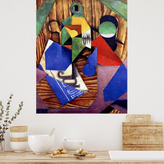 Gris - Fles Rum en Krant Poster (Keuken)