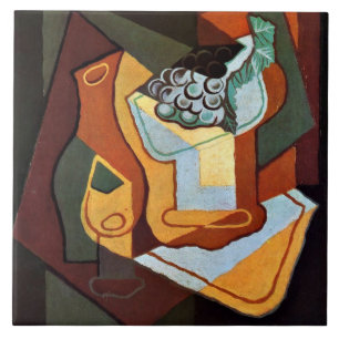 Gris - Fles, Wijnglas en Fruit Tegeltje