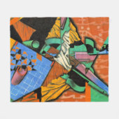 Gris - Foto van viool en dambord Fleece Deken (Voorkant (Horizontaal))