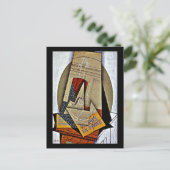 Gris - Foto van viool en schaakbord Feestdagenkaart (Staand voorkant)