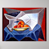 Gris - Fruit en Boek Poster (Voorkant)