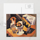 Gris - Gitaar en fruitschaal op een tafel Briefkaart (Voorkant / Achterkant)