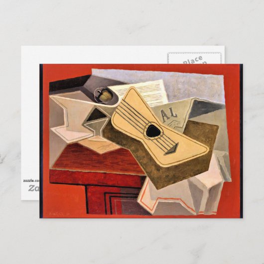 Gris - Gitaar en Krant Briefkaart (Voorkant / Achterkant)