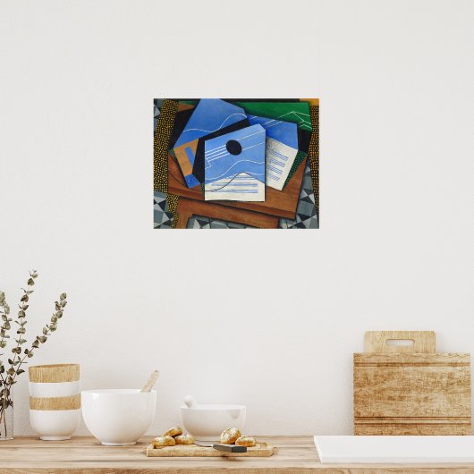 Gris - gitaar op een tafel poster (Keuken)