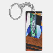 Gris - Glas op een tafel Sleutelhanger (Voorkant Links)