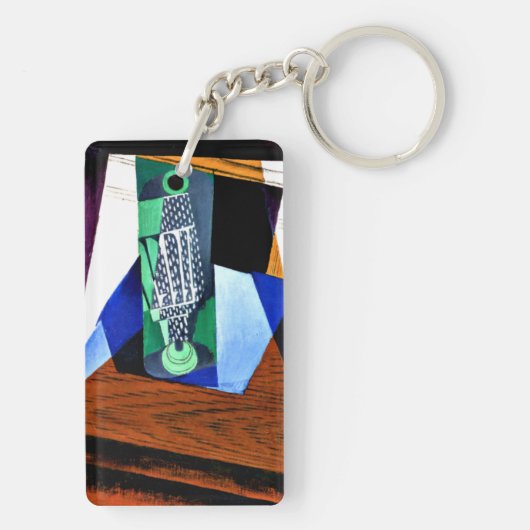 Gris - Glas op een tafel Sleutelhanger (achterkant)