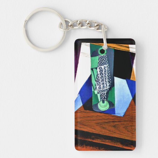 Gris - Glas op een tafel Sleutelhanger (Voorkant)