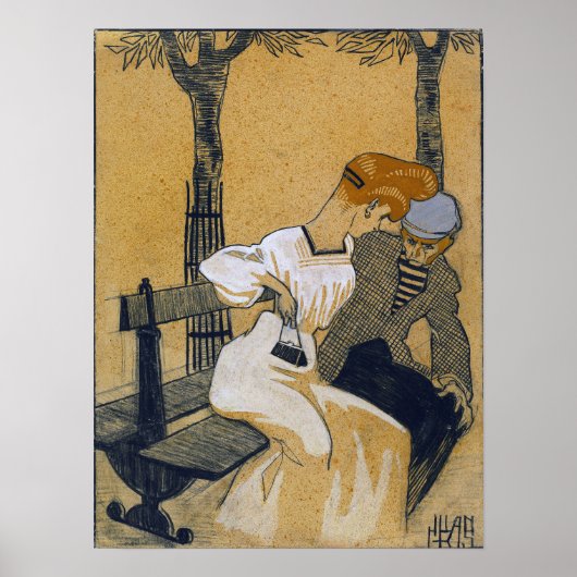 GRIS - Man en vrouw op bank 1908 Poster (Voorkant)