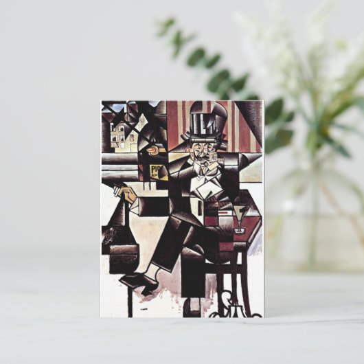 Gris - Man in een café Briefkaart (Staand voorkant)