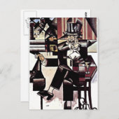 Gris - Man in een café Briefkaart (Voorkant / Achterkant)