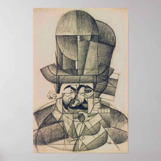 GRIS - Man met opera Pet 1912 Poster (Voorkant)